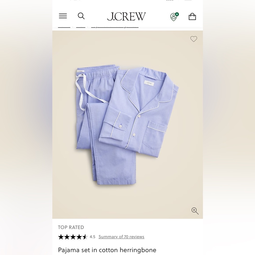 NWTS J. Crew Men’s Pajama Set XXL